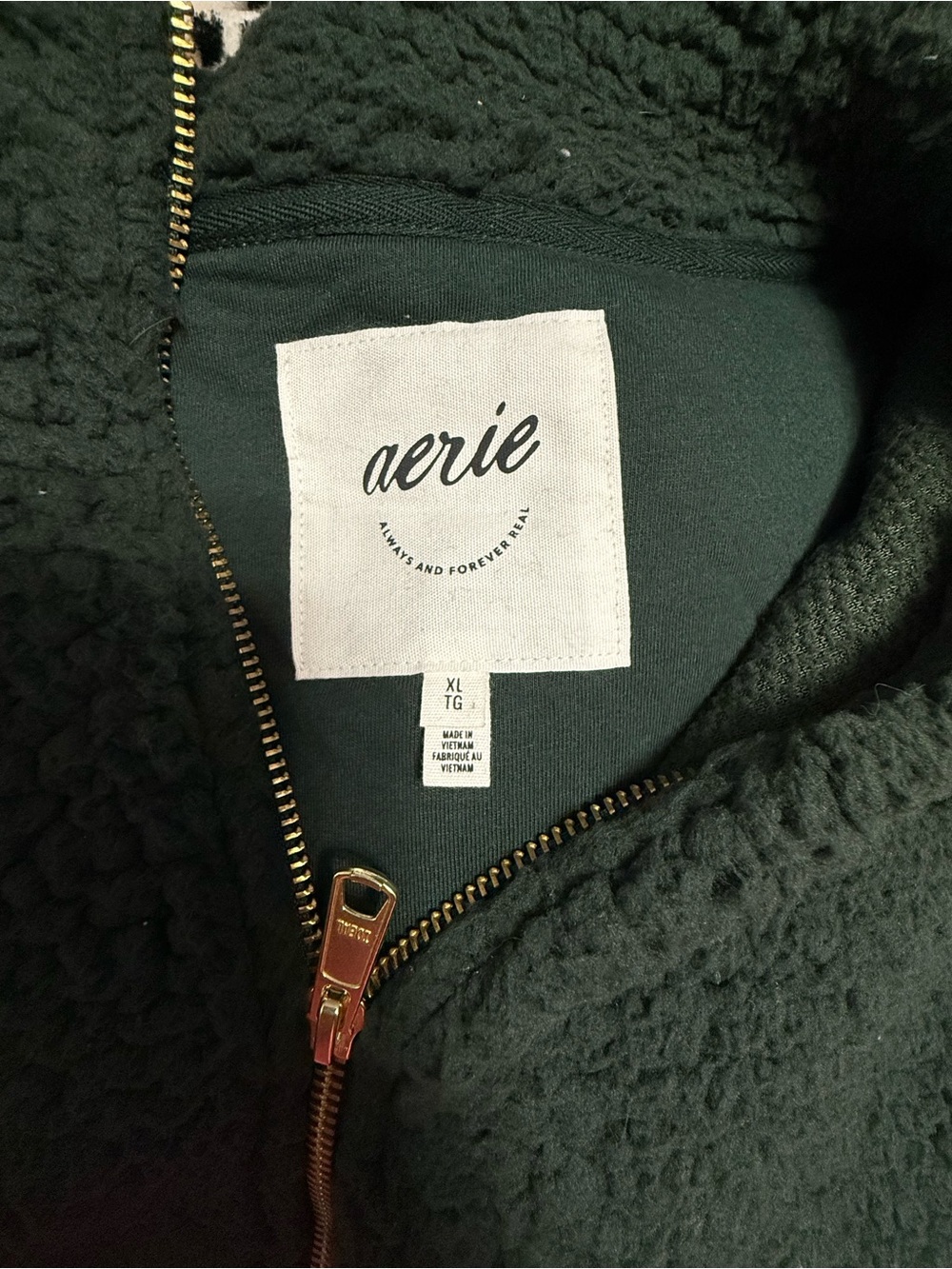 Aerie Cozy Sherpa Half-Zip Jacket - Green - Picture 3 of 3
